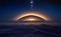 屁屁影院热播科幻电影封面，宇宙星际场景，飞船特效，深蓝色太空背景